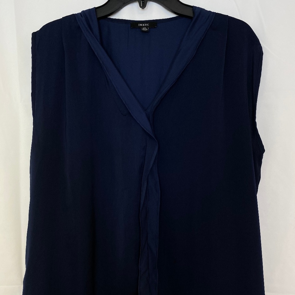 Large Navy Blue Sleeveless Blouse